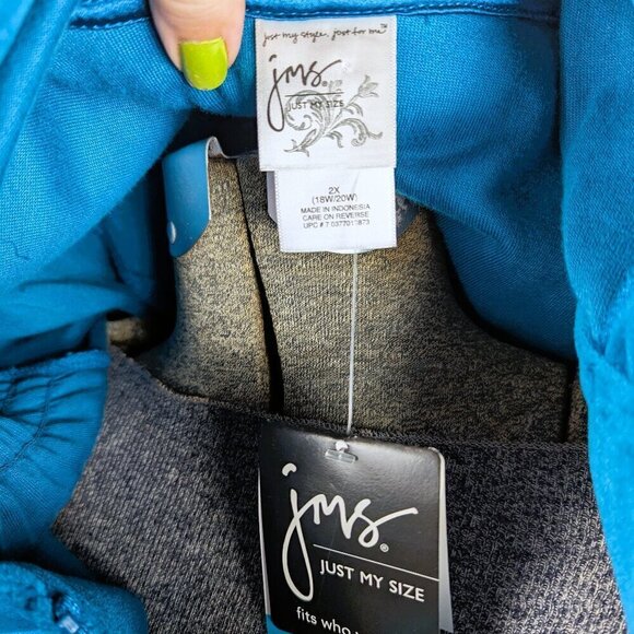 NEW Just My Size Blue Velvet Activewear Jacket 2X - Picture 6 of 7